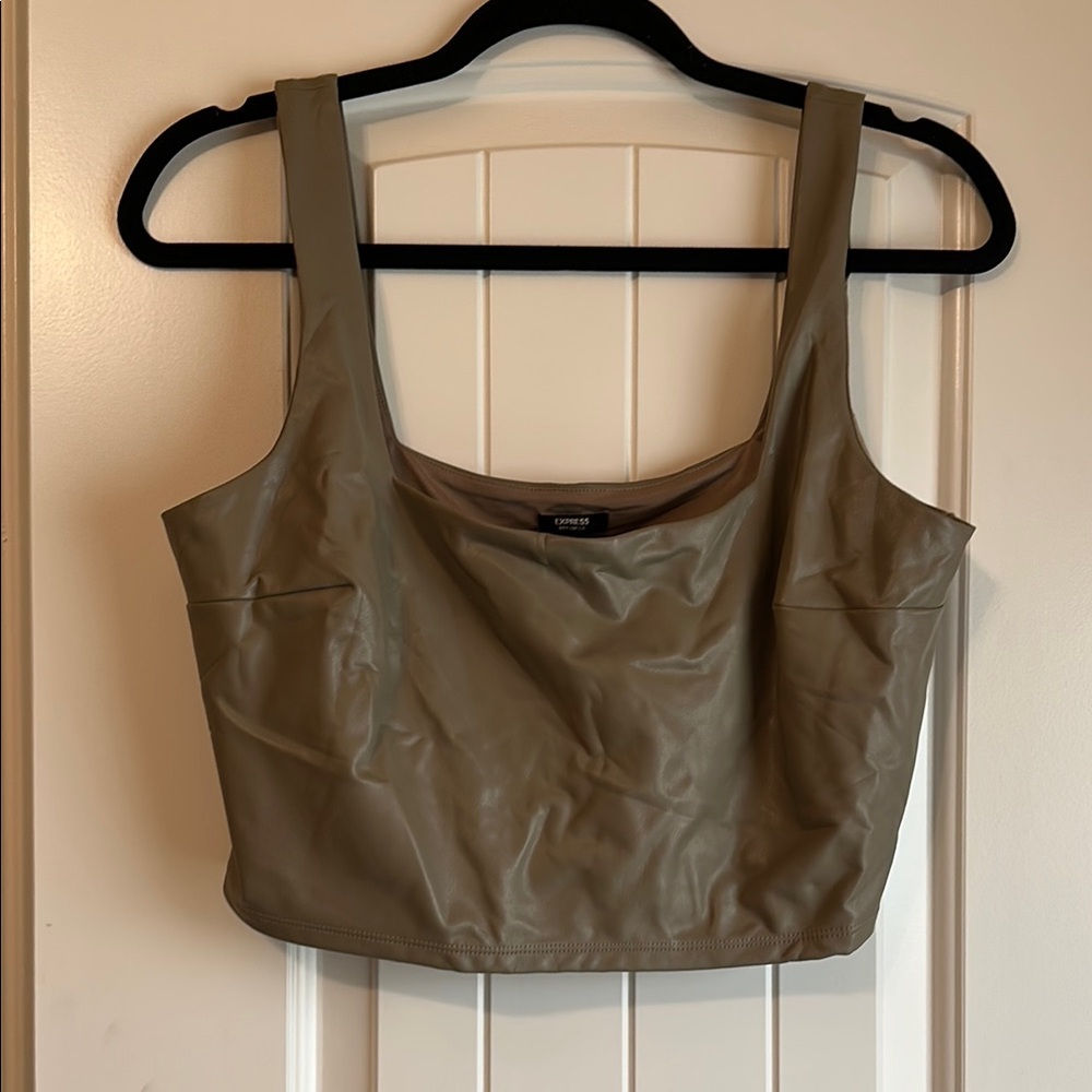 Express Green Fitted Bustier Tank Top